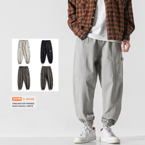 Overalls mens trendy brand ins spring and autumn Korean version of loose trend toe function pants autumn and winter casual long pants