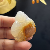 Ruihuang Cui Natural Jade Yunnan Huanglong Jade Fine Jewelry Grass Flower Boy Birthday Pendant Sweater Chain Certificate