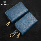 Вместительная и большая ключница, ретро универсальная кожаная сумка-органайзер, замок, из натуральной кожи