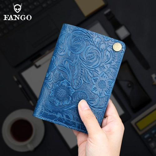 Мужской кожаный бумажник, ретро кошелек, из натуральной кожи, воловья кожа