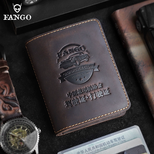 Чехол для водительских прав, картхолдер, ретро кожаная барсетка, из натуральной кожи