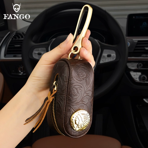 Кожаные ключи от машины ручной работы, ключница, универсальный замок, брелок подходит для мужчин и женщин, кошелек, из натуральной кожи