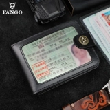 Кожаный мужской ретро чехол для водительских прав, картхолдер, воловья кожа, из натуральной кожи, 2 в 1