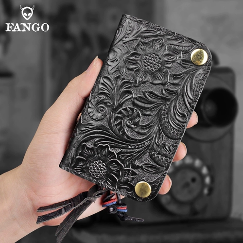 Вместительная и большая ключница, кожаный кошелек, сумка через плечо, картхолдер, замок, из натуральной кожи, воловья кожа