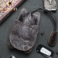 Кожаные ключи от машины ручной работы, мультяшная универсальная ключница, «сделай сам», из натуральной кожи