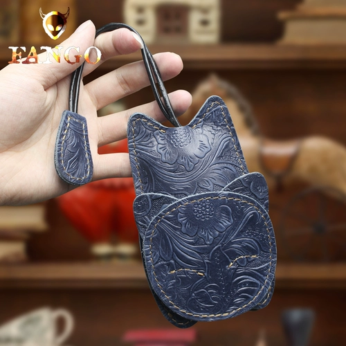 Кожаные ключи от машины ручной работы, мультяшная универсальная ключница, DIY, из натуральной кожи