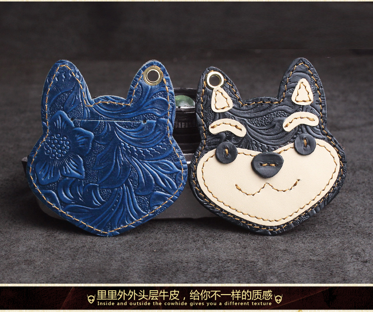 Handmade da mini card set lớp da bò dễ thương gói thẻ truy cập xe buýt tàu điện ngầm thang máy cộng đồng bộ thẻ cảm ứng ví đựng thẻ thông minh
