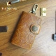 Handmade da bò túi chìa khóa xe nữ retro công suất lớn đa chức năng thắt lưng treo móc khóa nam đổi thẻ