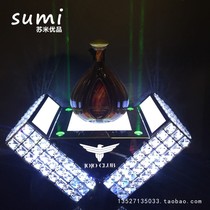 Bar Luminous Wine Base Creative LED Charging Laser Ocean Wine Base Crystal Stainless Steel Champagne Display Wine Rack