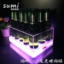 LED Charging Bar Luminous Ice Bucket KTV Champagne Barrel Creative Beer Keg Box Acrylic Chicken Tailpipe