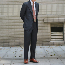 Spring Summer 60% WOOL black single breasted Italian suit suit set commuter business gentleman suit 3 Buckle 2