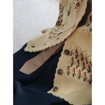 White drawing lost back garden retro handmade jacquard honey yellow embroidered Jacquard knitted vest vest female