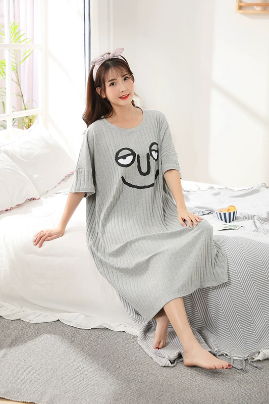 Phiên bản tiếng Hàn của áo ngủ ngắn tay mùa hè XL mới dành cho phụ nữ mang thai 200 pounds chất béo mm