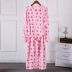 Đặc biệt flannel nightdress ren áo choàng cô gái lông cừu san hô đồ ngủ Hàn Quốc dễ thương phim hoạt hình cộng với áo choàng dài quần áo ngủ nam Night Robe