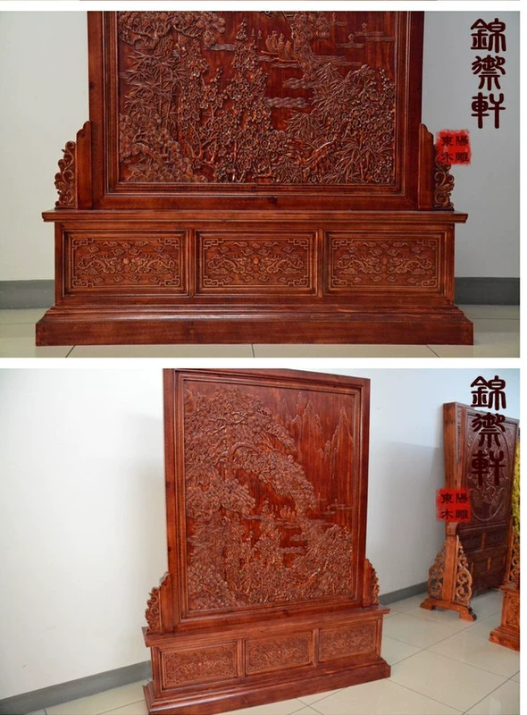 Dongyang woodcarving chào đón gỗ thông màn hình sàn gỗ hương long não gỗ Trung Quốc màn hình di động phòng khách phòng ngủ hiên phân vùng - Màn hình / Cửa sổ khung bảo vệ cửa sổ