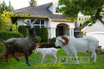 FRP simulation mountain cotton sheep sculpture outdoor greening sculpture simulation animal sculpture real sheep sculpture spot