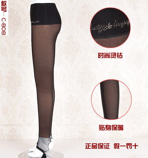Sáng vào quần legging cộng nhung dày giả qua quần chân mùa đông mặc quần cạp cao ấm áp C-912 808 906 quần baggy nữ