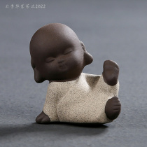 Creative Purple Sand Tea Pamby small monk Pendulum Pieces Teatai Tea Tray Tea Tray Tea Art Decorative home Artisanal Small Objects Brief