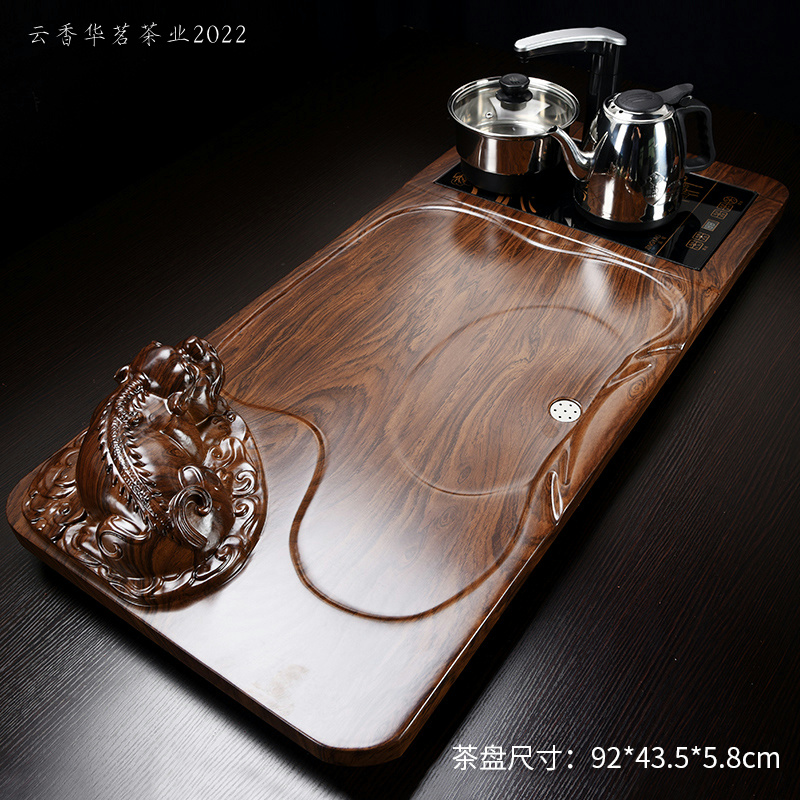 Ujim Tea Disk Set Electromagnetic Furnace One Household Tea Set Cameroon Tea Sea Solid Wood Tea Table Tray Simple