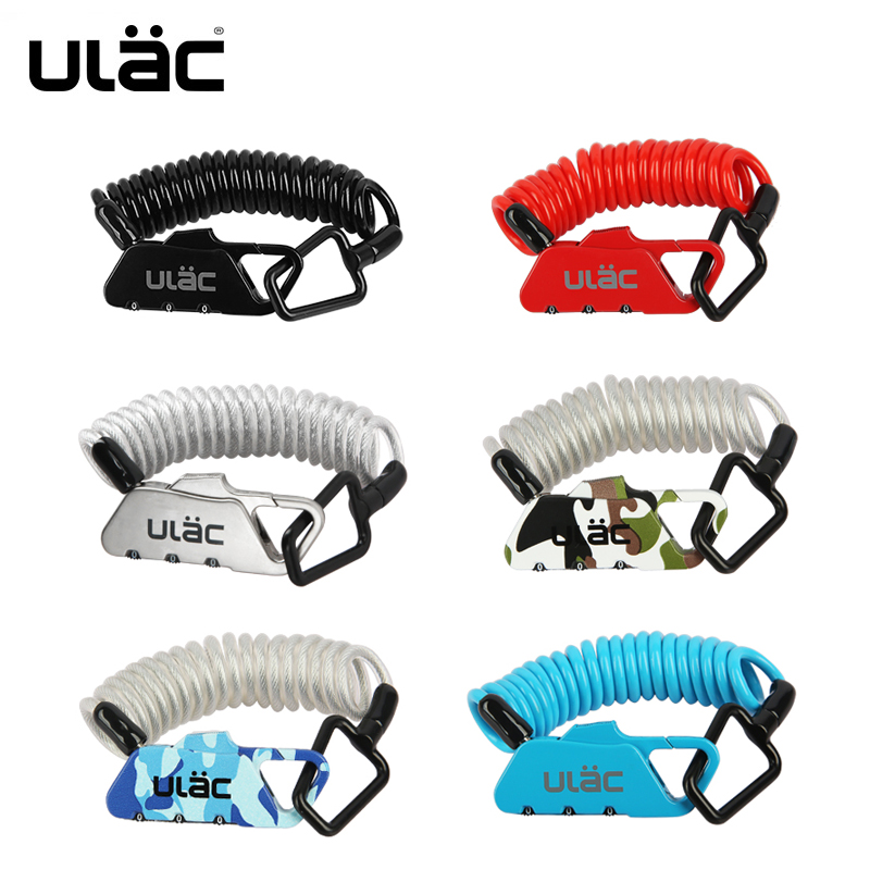 ULAC Superior Power Portable Safety Helmet Lock lock Suitcase Lock Electric Bike Mini-Code Lock Steel Cable Lock