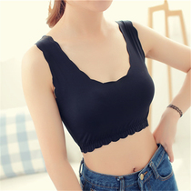 Ice silk seamless bottoming anti-wear balm fat mm breast-wrapped underwear students large size inside camisole female summer thin