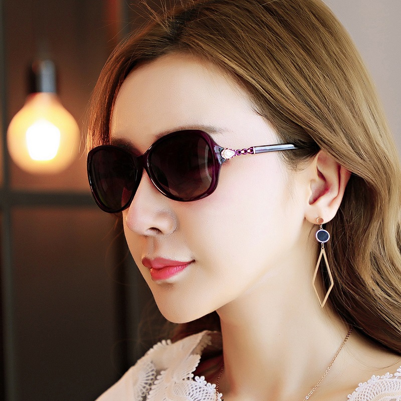 Xisha 2018 new lady kính râm phân cực thanh lịch hộp nhỏ mặt nhỏ lái xe kính lái xe thủy triều kính cartier