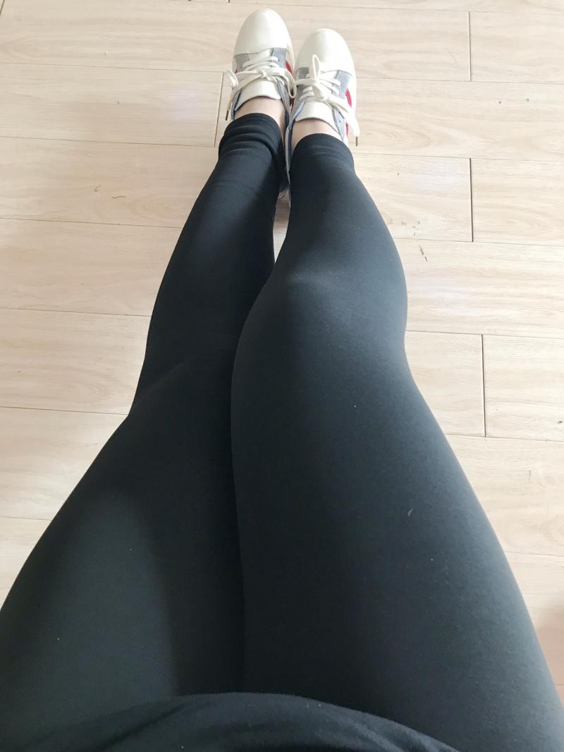 Mã lớn cộng với phân bón cộng với dài cộng với nhung dày mùa thu và quần legging mặc quần chân nhỏ 200 kg mặc eo cao chất béo MM quần legging giả bò