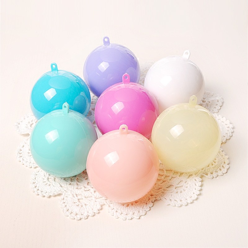 Color 8cm plastic ball Christmas holiday decoration hanging ball can be opened and closed opaque hollow ball wedding festival