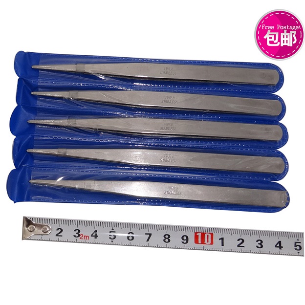 4 Straight dày thép không gỉ kẹp kẹp khuỷu tay kẹp lông mày máy kẹp công cụ - Công cụ & vật liệu may DIY dụng cụ móc len