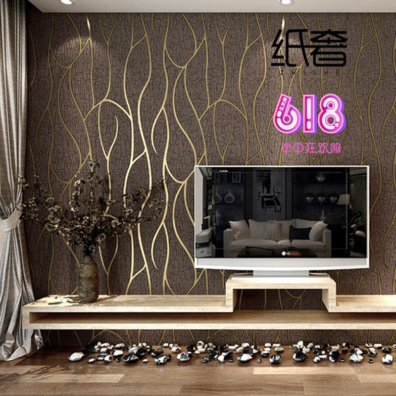 Modern minimalist fashion 2022 TV Background wall wallpaper Living room 3D Cubic stripe Curve sofa Film and TV wallpaper