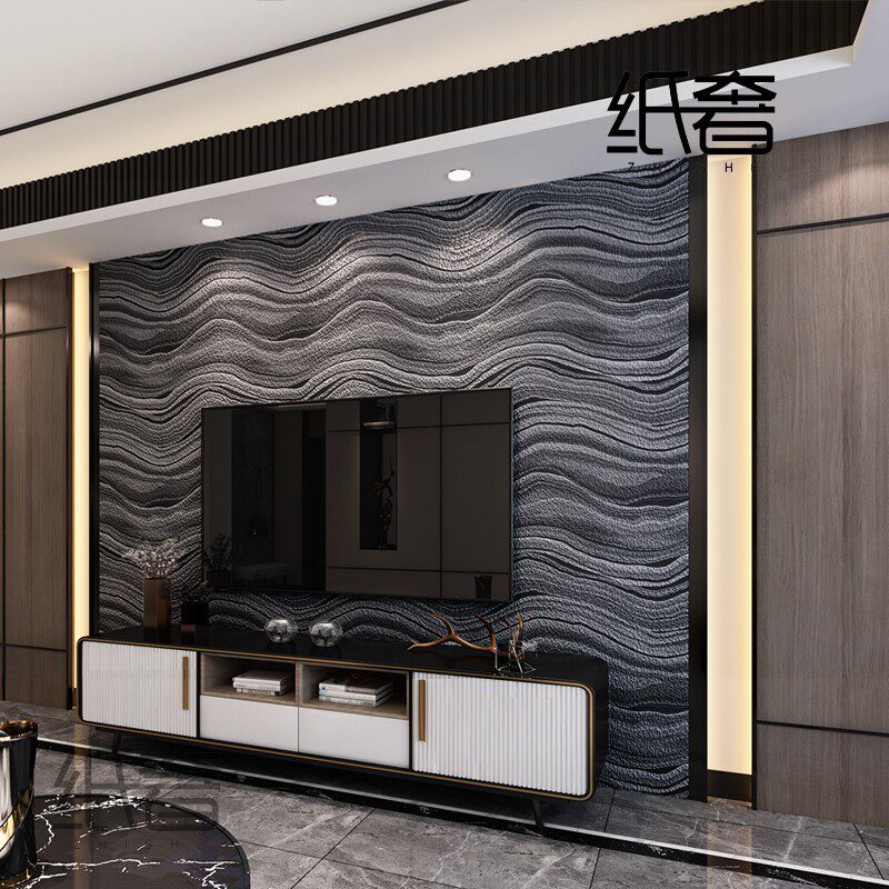 Nordic Style Villa Wallpaper Living Room Bedroom TV Background Wallpaper Nonwoven Wallpaper Style Wallpaper Cubic Wallpaper