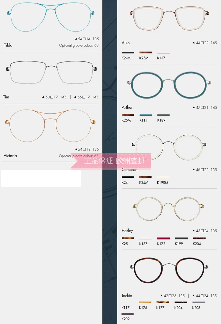 Корпус линз Lindberg (Lindberg) Harley Rim линейки для миопии, оправы