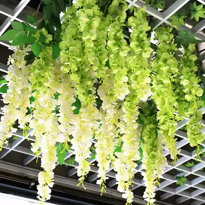 Shopping Mall celebration 4s Exhibition Hall Atrium air hanging ceiling decoration forest system simulation wisteria flower kindergarten hanging decoration