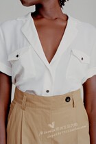 2 colors caves collect silk short-sleeved shirt ADUAL SHIRT