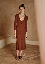 2 Color 21 early spring Paris designer s knitted front button dress Charlie