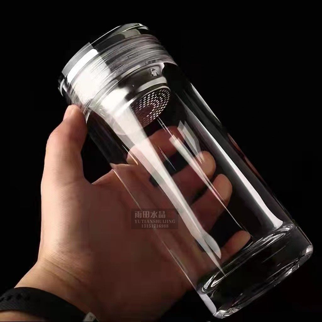 Natural white crystal tea cups Raw ore crystal cups High-end tea cups Vehicle-mounted tea cups threaded cups Office cups High-end tea cups