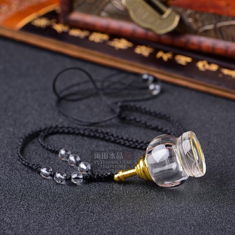 Natural raw stone polished white crystal shaley bottle tower pendant lenght curly curly curry case empty bottle amulet men and women