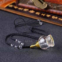 Natural raw stone polished white crystal clay bottle Tower pendant glaber box empty bottle amulet men and women