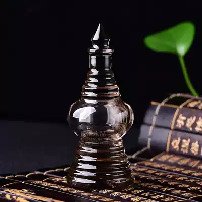 Pure natural crystal relic Tower original stone polished whole piece of carved tea crystal relitas offering gawu small model