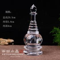 Natural pure body crystal relic stupa ornaments with high transparency relics