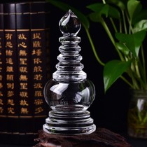 Pure body white crystal villi pagoda middle-Reed jar piggy bank to support the sellyflower Pagoda