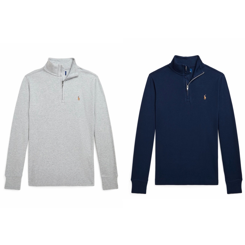 Great Price, in Stock Now! Imported from the Usa, Pure Cotton Ralph Lauren Half-Zip Sweatshirt for Older Children with Colorful Label and Pony Design