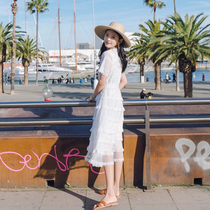 Sandro Beytagher lace dress for women 2022 summer new beach dresses seaside long skirt