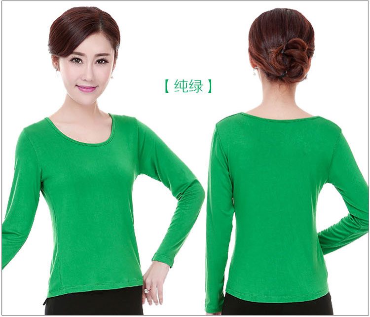 Trang phục khiêu vũ vuông áo sơ mi dài tay gcw mùa xuân và mùa thu mới cổ tròn Latin khiêu vũ quần áo quần áo tập thể dục - Khiêu vũ / Thể dục nhịp điệu / Thể dục dụng cụ giày khiêu vũ sagadance