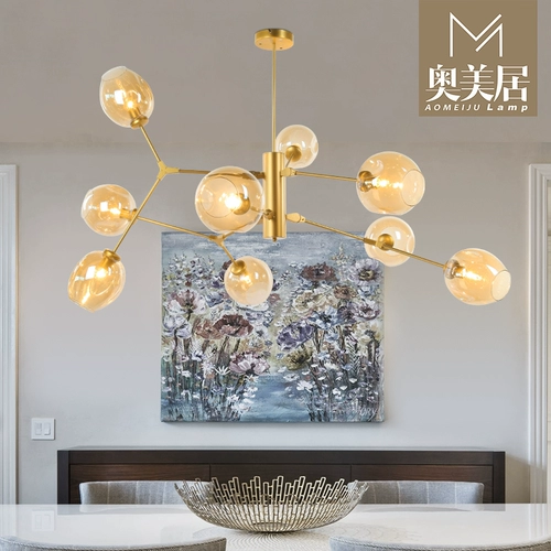 Креативная современная светодиодная стеклянная люстра для гостиной