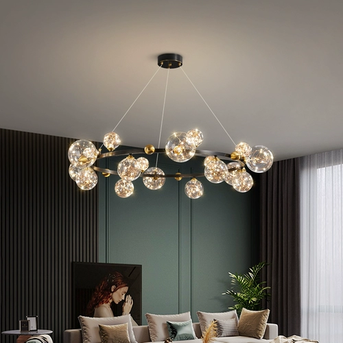 Современный и минималистичный медный светильник для гостиной, стеклянная люстра, легкий роскошный стиль, популярно в интернете