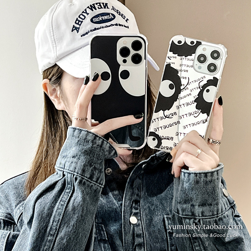 ins coal balls mirror apply iPhone12promax apple 13 phone protection shell 11 xs cartoon xr couple 8p women
