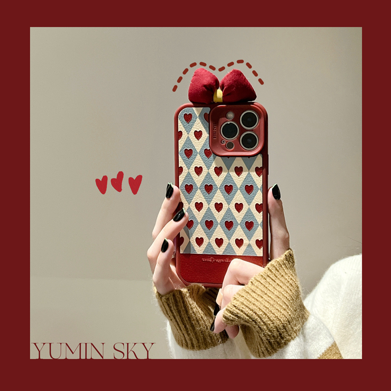 Girl's loving butterfly knot applicable iPhone13pro max apple 12 mobile phone protective shell 11 rhombus xr soft 8p