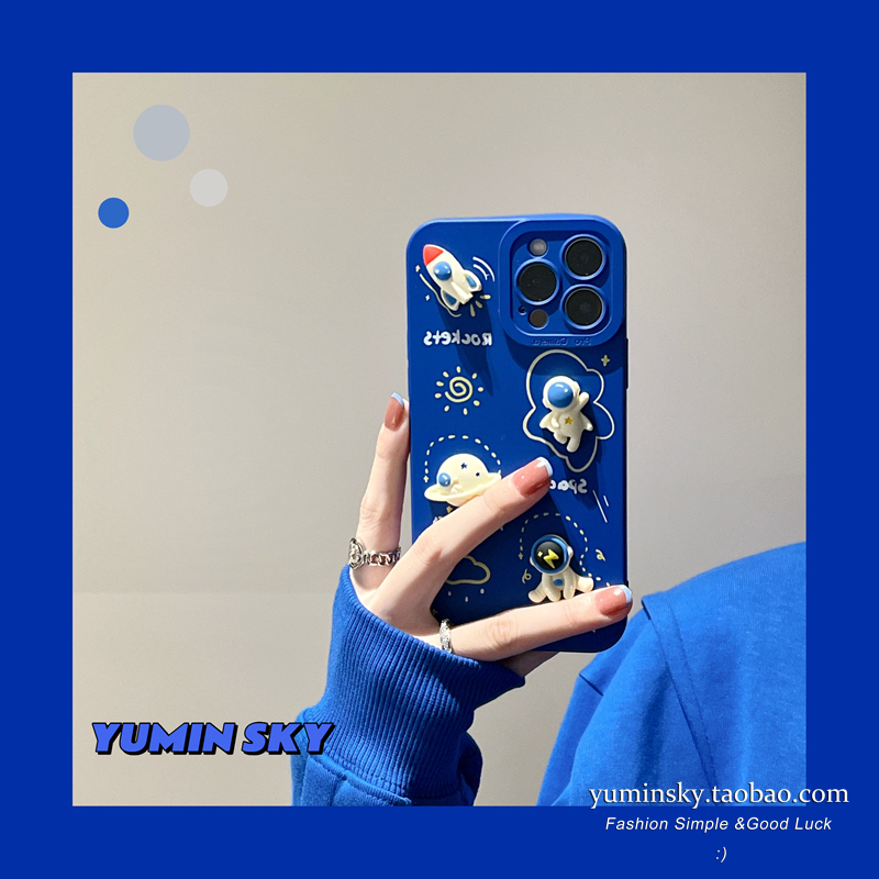 Klein blue astronaut applies iPhone13 12pro max Apple 11 phone protection shell xs soft xr homemade 8p