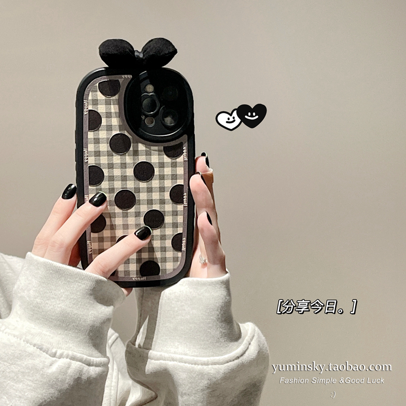 ins black gill butterfly knot applicable iPhone13promax apple 12 11 mobile phone protection shell xsxr wave point 8